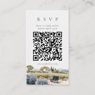 Recepción Tarjeta de respuesta QR de boda en viñedo de Prove