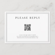 Tarjeta de respuesta QR de boda formal