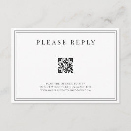 Recepción Tarjeta de respuesta QR de boda formal