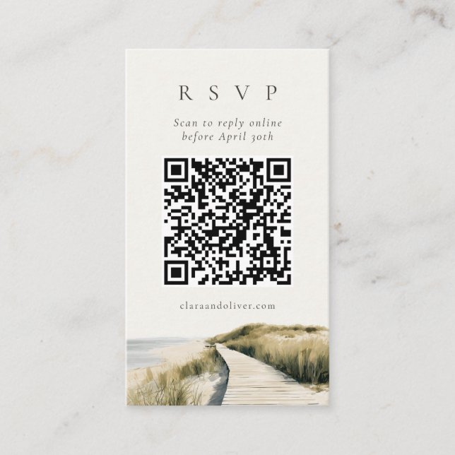 Recepción Tarjeta de respuesta QR de código de Cape Cod con  (Anverso)