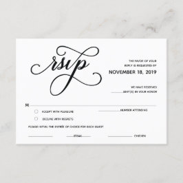 Recepción Tarjeta de respuesta RSVP clásica elegante