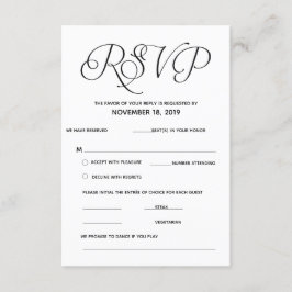 Recepción Tarjeta de Respuesta RSVP Clásica Elegante