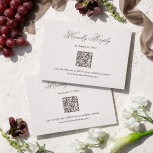 Recepción Tarjeta de respuesta RSVP con código QR para boda
