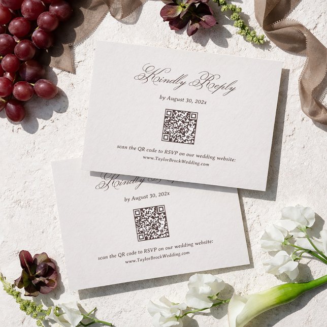 Recepción Tarjeta de respuesta RSVP con código QR para boda  (Subido por el creador)