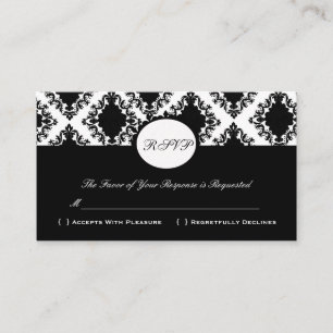 Recepción Tarjeta de respuesta RSVP Damask Vintage Custom We
