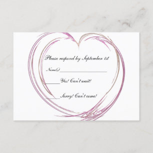 Recepción Tarjeta de respuesta RSVP de Boda Cardíaca con Res