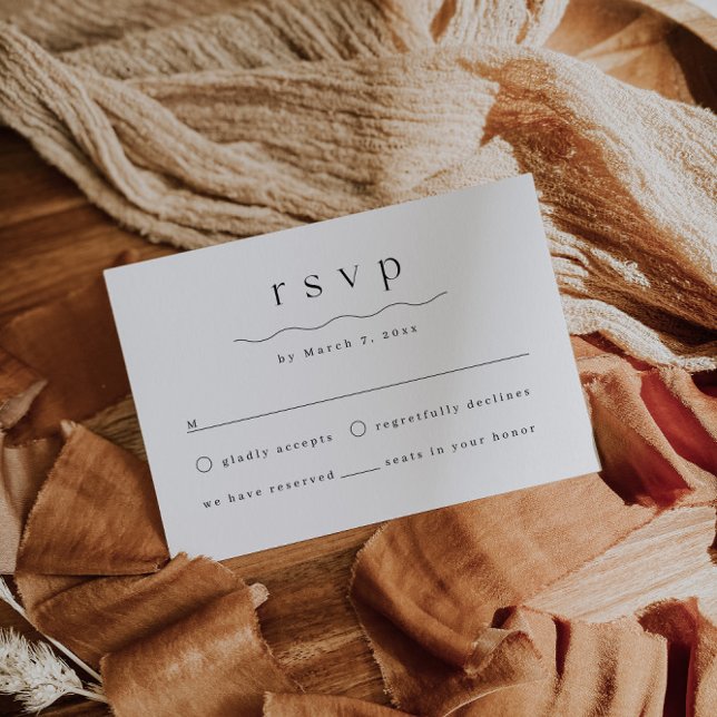 Recepción Tarjeta de respuesta RSVP de boda simple moderna (Subido por el creador)