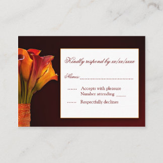 Recepción Tarjeta de respuesta RSVP de Calla lily