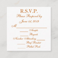 Tarjeta de respuesta RSVP de Longhorn Burnt Orange
