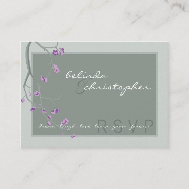 Recepción TARJETA DE RESPUESTA RSVP DE MINI :: flores de cer (Anverso)