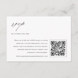 Recepción Tarjeta de Respuesta RSVP Minimalista Elegante par