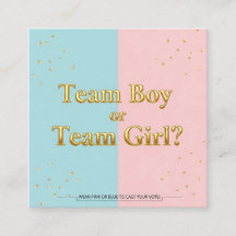 Tarjeta de revelación de género de Team Boy o Team