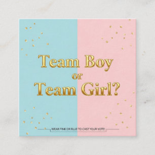 Recepción Tarjeta de revelación de género de Team Boy o Team