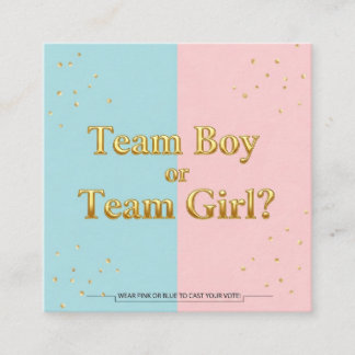 Recepción Tarjeta de revelación de género de Team Boy o Team