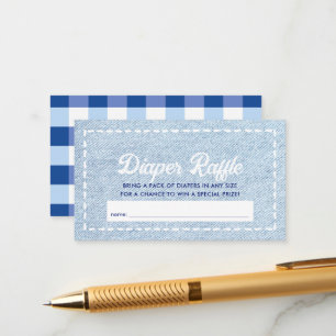 Recepción Tarjeta de rifa de pañal para Baby Shower Niño Blu