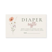 Tarjeta de Rifa de Pañales Baby in Bloom Wildflowe