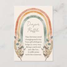 Tarjeta de Rifa de Pañales Boho Arcoíris – Acuarel