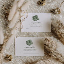 Tarjeta de rifa de pañales con tema Matcha Café