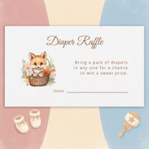 Tarjeta de rifa de pañales de florales de acuarela