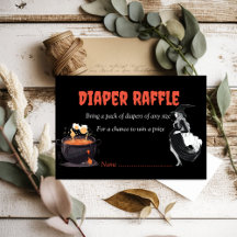 Tarjeta de Rifa de Pañales de Halloween Baby is Br