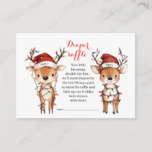 Tarjeta de rifa de pañales de luces navideñas para