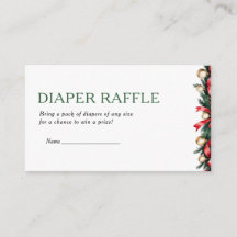 Tarjeta de Rifa de Pañales de Navidad - Juego de F