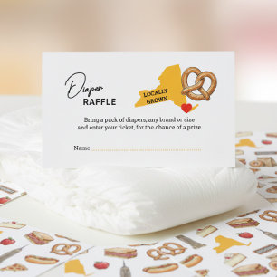 Recepción Tarjeta de rifa de pañales del ícono de pretzel cu
