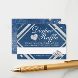 Recepción Tarjeta de rifa de pañales Denim and Diamonds