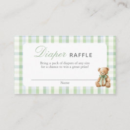 Recepción Tarjeta de Rifa de Pañales Niño Oso Elegante