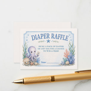 Recepción Tarjeta de rifa de pañales para baby shower Bajo e