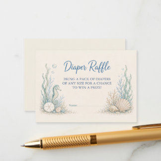 Recepción Tarjeta de Rifa de Pañales para Baby Shower Bajo e