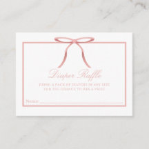 Tarjeta de rifa de pañales para baby shower con la