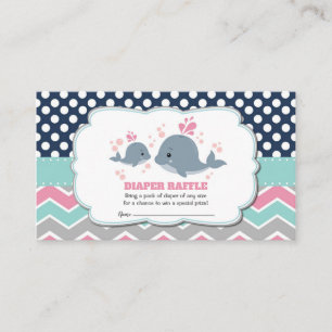 Recepción Tarjeta de rifa de pañales para baby shower de bal