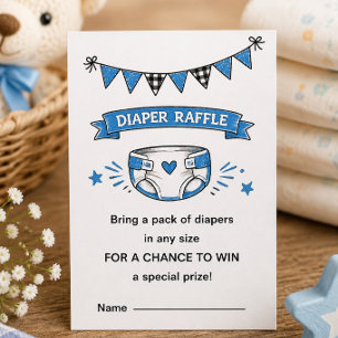 Recepción Tarjeta de Rifa de Pañales para Baby Shower de Bar