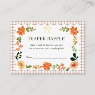Recepción Tarjeta de rifa de pañales para baby shower de cho