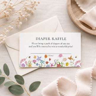 Recepción Tarjeta de Rifa de Pañales para Baby Shower de Flo