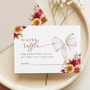 Recepción Tarjeta de rifa de pañales para baby shower de flo