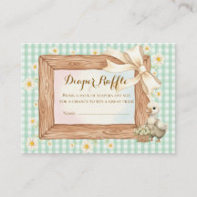 Tarjeta de rifa de pañales para baby shower de gan
