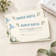 Tarjeta de rifa de pañales para baby shower de gol