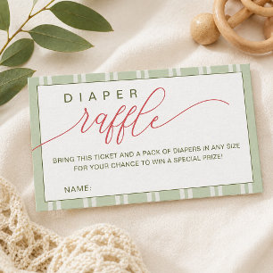 Recepción Tarjeta de rifa de pañales para baby shower de Nav