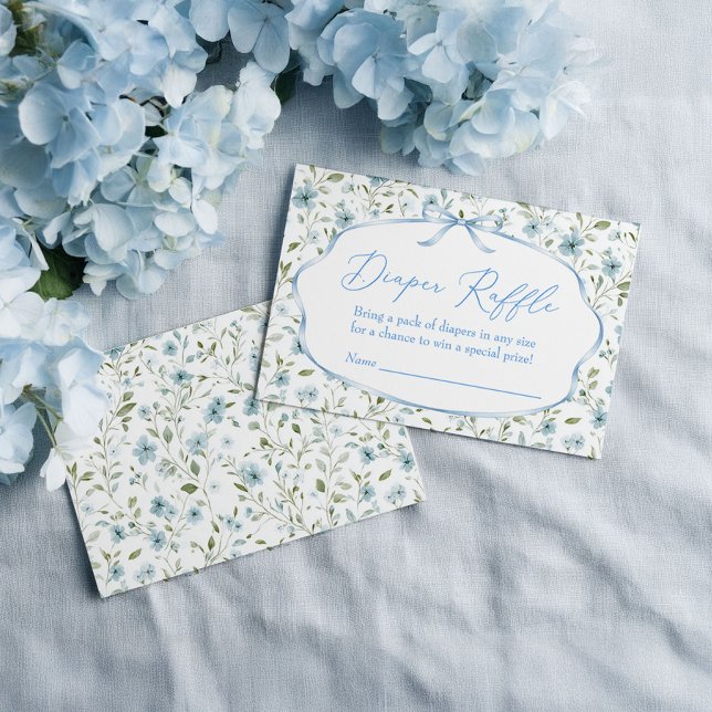 Recepción Tarjeta de rifa de pañales para baby shower de niñ (Subido por el creador)