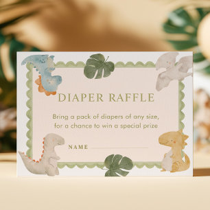 Recepción Tarjeta de rifa de pañales para baby shower de niñ