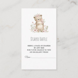 Recepción Tarjeta de rifa de pañales para baby shower de niñ
