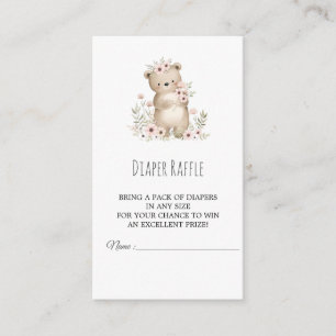Recepción Tarjeta de rifa de pañales para baby shower de niñ