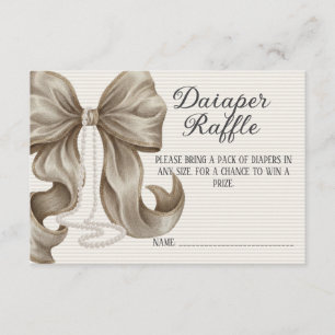 Recepción Tarjeta de rifa de pañales para baby shower de niñ