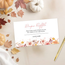 Tarjeta de rifa de pañales para baby shower de oto