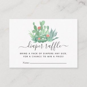 Recepción Tarjeta de rifa de pañales para baby shower de suc