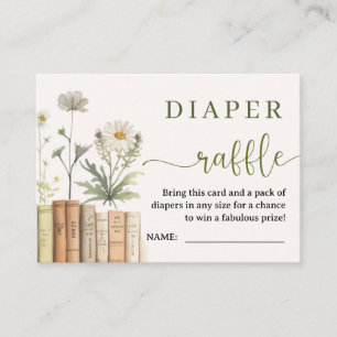 Recepción Tarjeta de rifa de pañales para baby shower floral