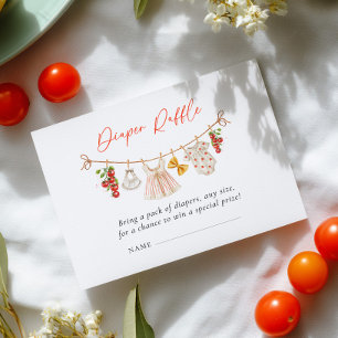 Recepción Tarjeta de rifa de pañales para baby shower italia