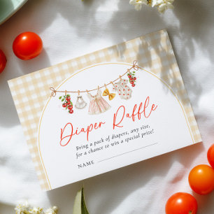 Recepción Tarjeta de rifa de pañales para baby shower italia
